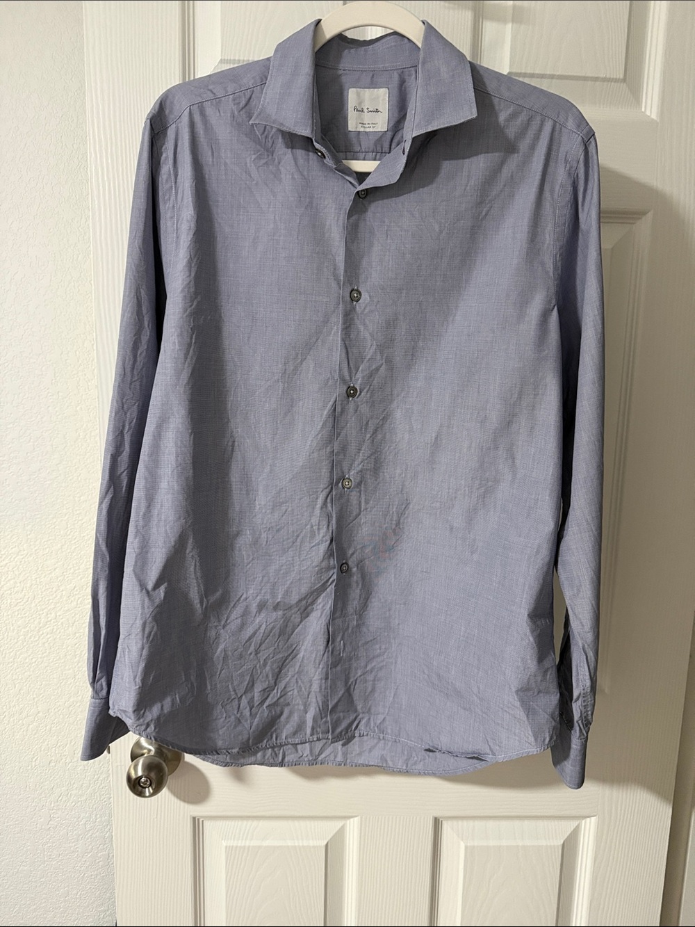 Paul Smith Men's Pale Blue Spread Collar Dress Shirt